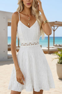 Emily | Romantic Floral Lace-Waist Mini Dress