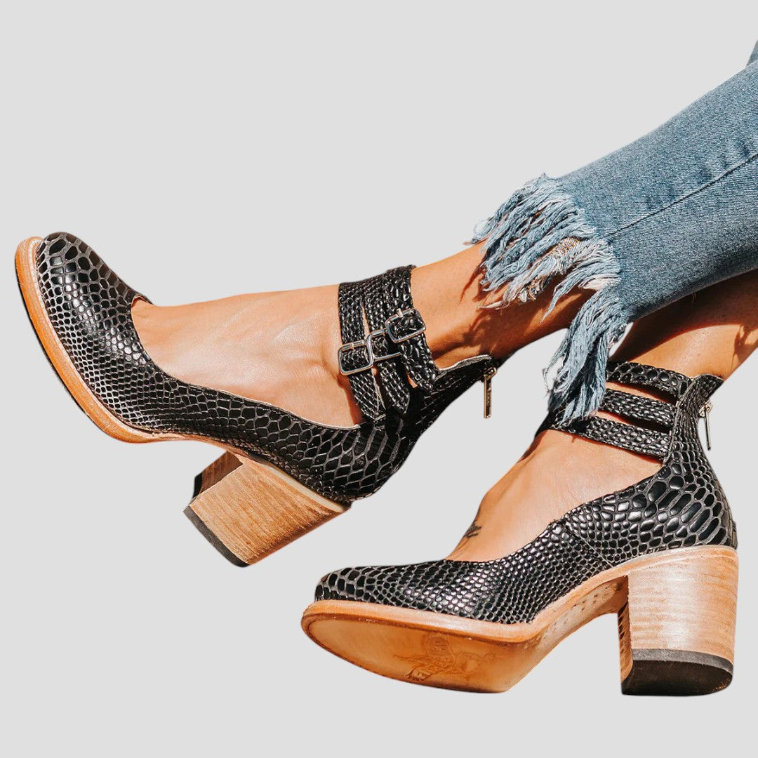 Christine | Double Strap Block Heel Comfortable Boots 4