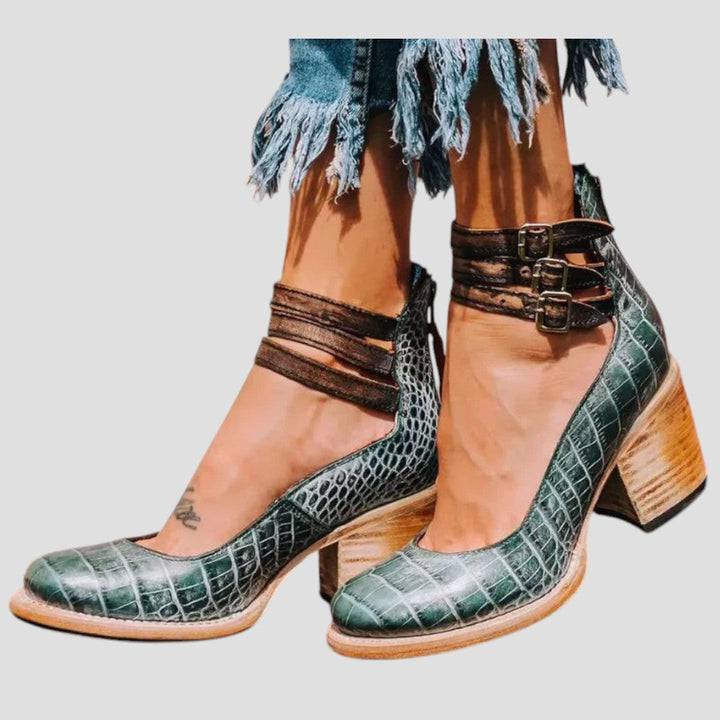 Christine | Double Strap Block Heel Comfortable Boots 6