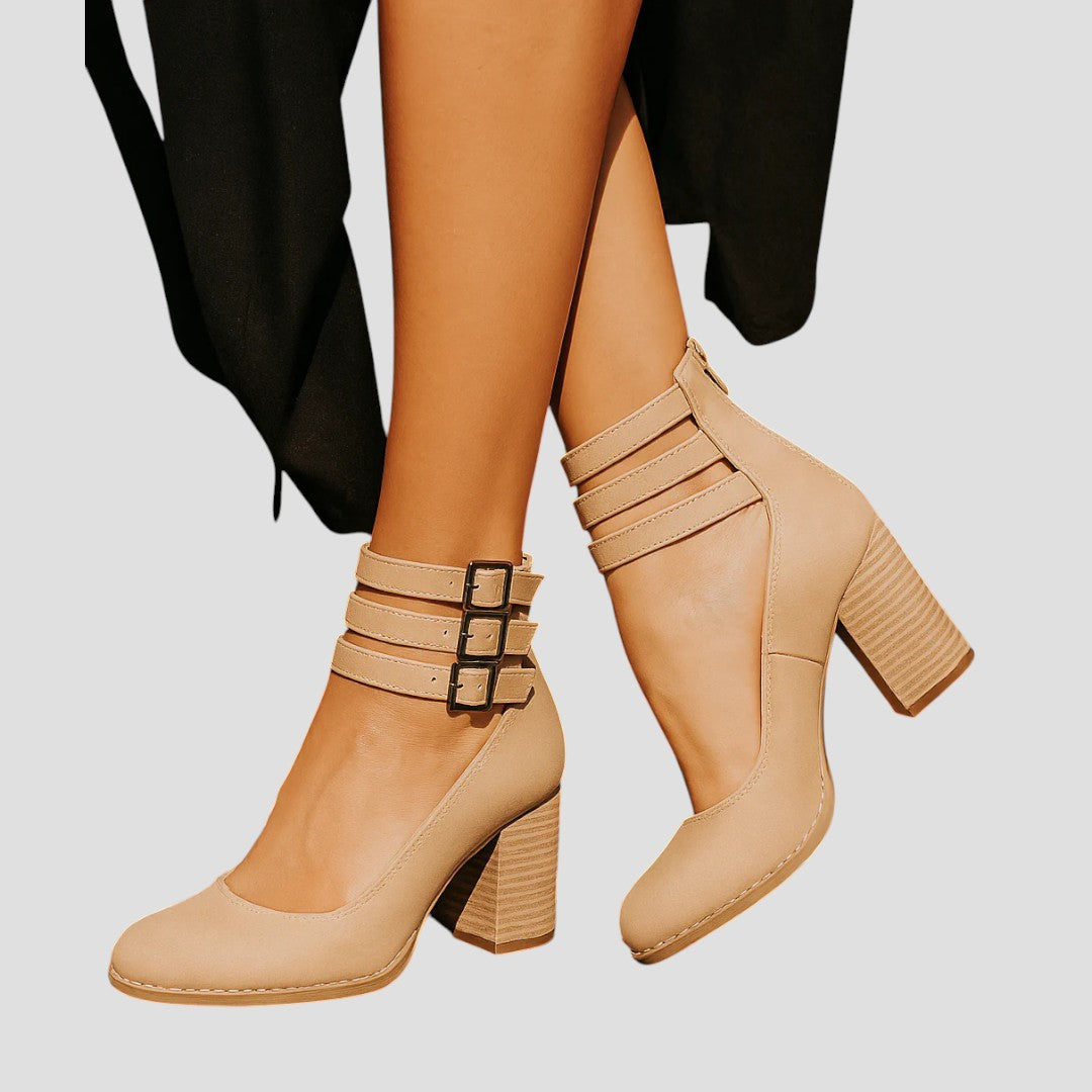 Christine | Double Strap Block Heel Comfortable Boots 7