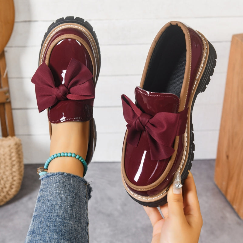 Christine | Glossy Patent Statement Bow Loafers 2