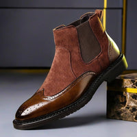Luke | Premium Mixed Texture Italian Leather Boots