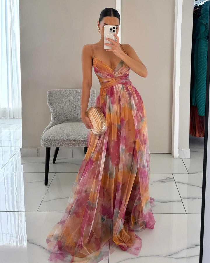 Clara | Elegant Floral Maxi Dress 0