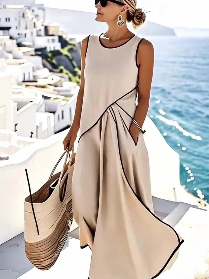 Cleo | Elegant & Flattering Sleeveless A-line Summer Dress 1