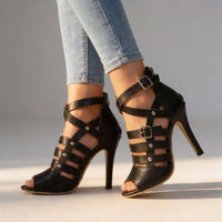 Julia | Elegant and Gladiator Strappy Stiletto Block Heel