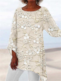 Danica | Asymmetrische Abendbluse mit Blumenmuster