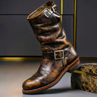 Jonathan | Rugged and Timeless Leather Buckle Boots