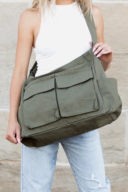 Dorthy | Oversized Crossbody Canvas Tote Bag 9