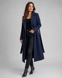 Olivia | Premium Wool Blend Belted Trench Coat