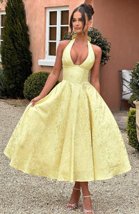 Lisa | Refined & Enchanting V-neckline Wedding Guest Dress