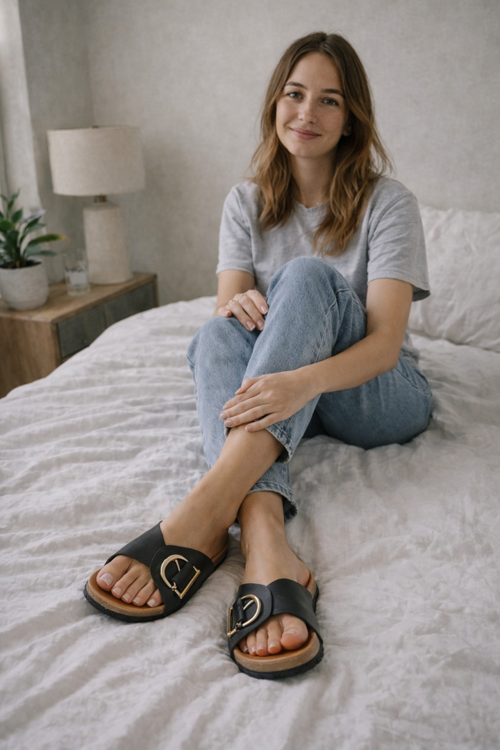 Elena | Stylish And Comfortable Buckled Slip On Sandals 0
