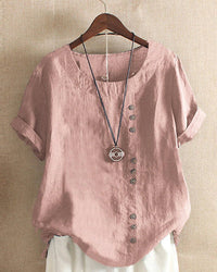Sara | Effortless and Stylish Button Front Linen Top