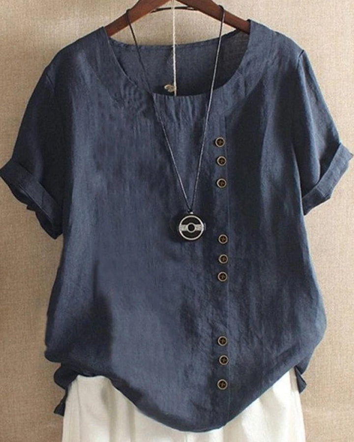 Ella | Casual Chic Linen Button Front Top 3