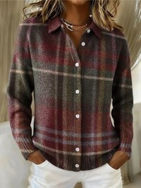 Sarah | Timeless and Warm Checked Knit Cardigan