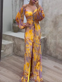 Kristin | Sophistication Off Shoulder V-Neck Wedding Guest Dress