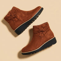 Stella | Warm and Elegant Suede Bow Boots