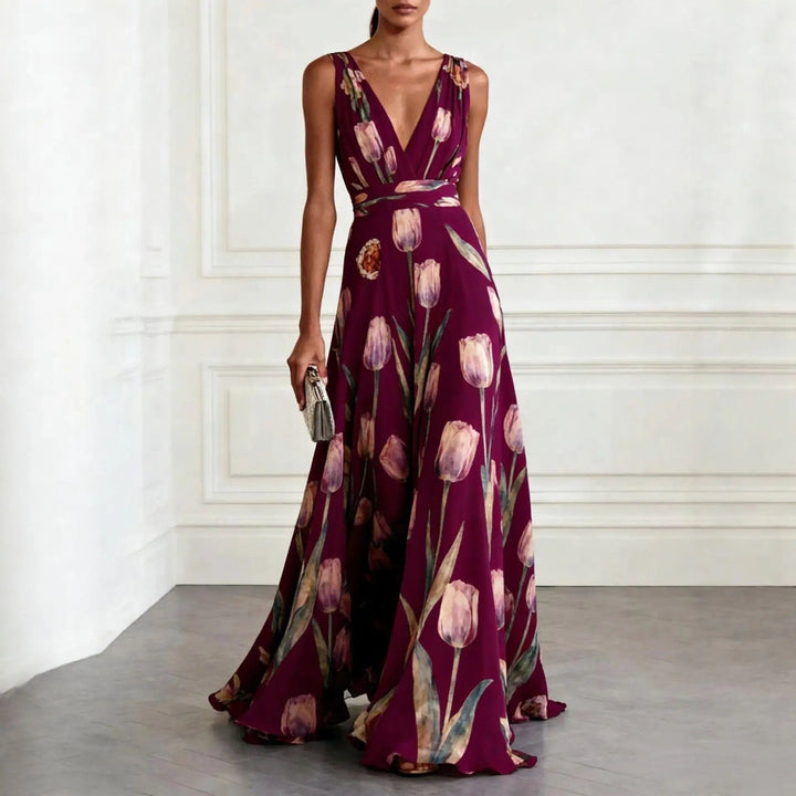 Emma | Romantic Chiffon Floral Wrap Maxi Dress 1