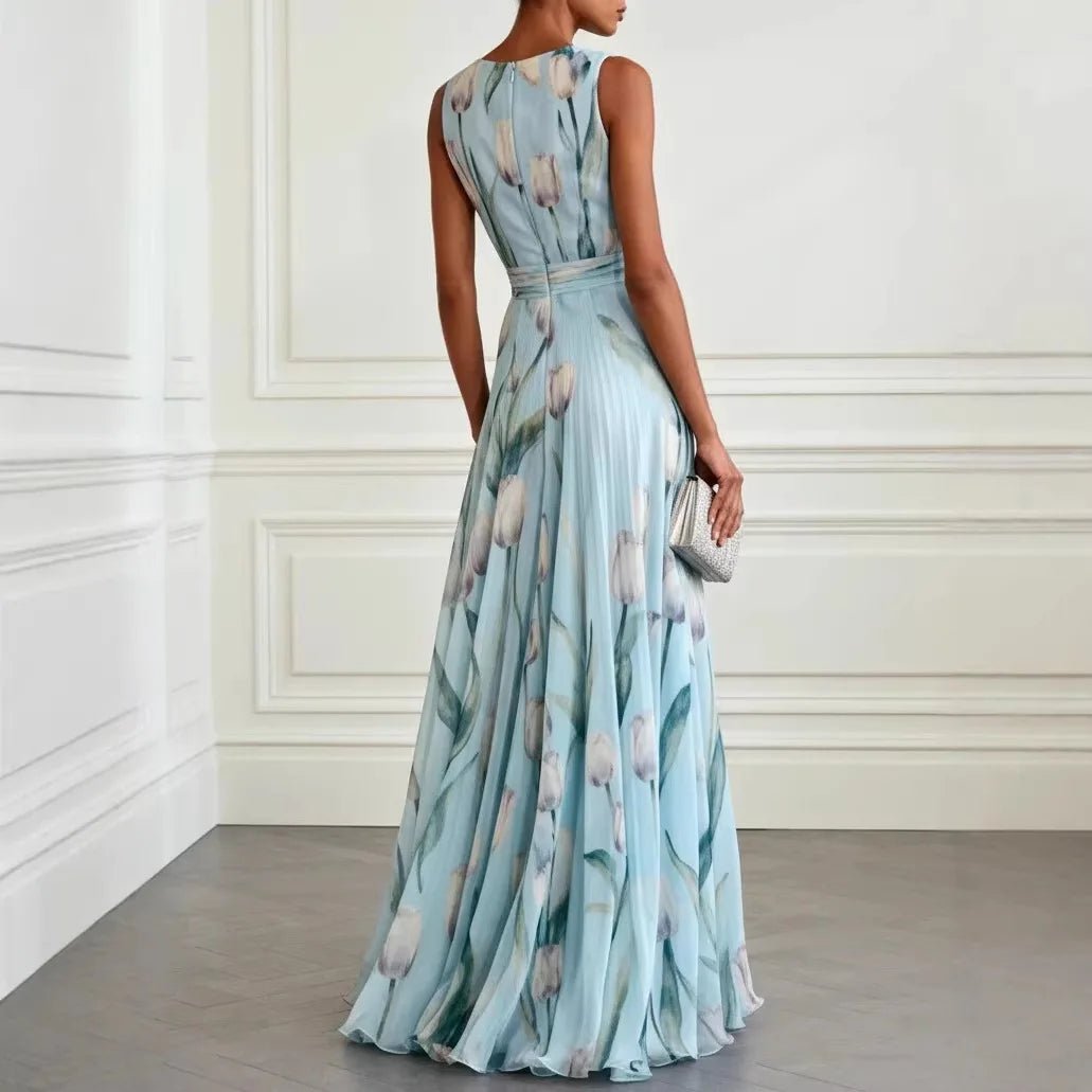 Emma | Romantic Chiffon Floral Wrap Maxi Dress 5