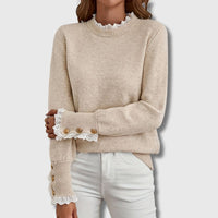 Stella | Comfortable and Elegant Lace Accent Knit Sweater