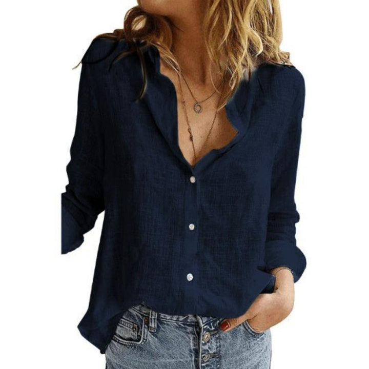 Evelyn | Comfortable Flattering Cotton Long Sleeve Shirt 5