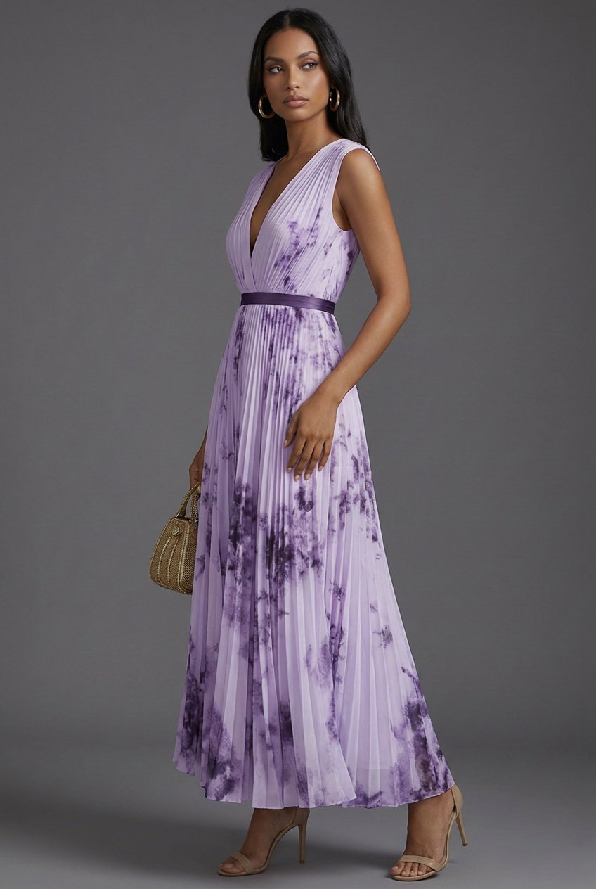 Evelyn | Elegant Pleated Floral Midi Dress 6