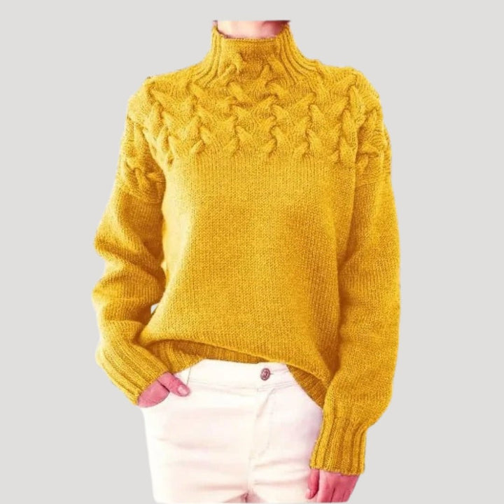 Evelyn | Women's Cable Knit Turtleneck Pullover Sweater 5