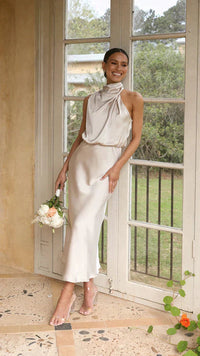 Lunara | Elegantes langes glitzerndes Abendkleid