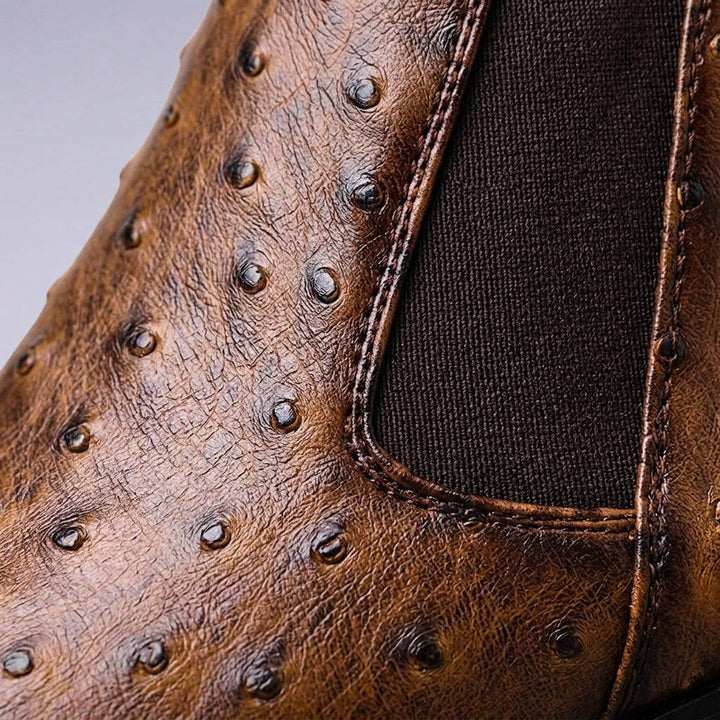 Felix | Luxury Textures And Premium Ostrich Pattern Leather Boots 4