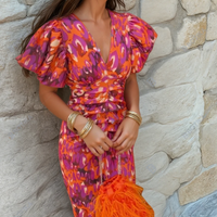 Valentina | Lightweight and Breathable Printed Wedding Guest Dress