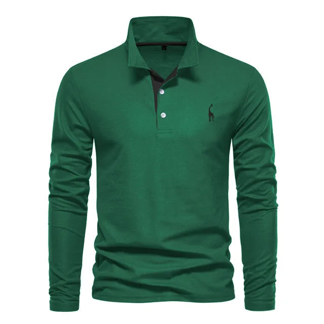 Frank | Cotton Blend Long Sleeve Polo Shirt 10