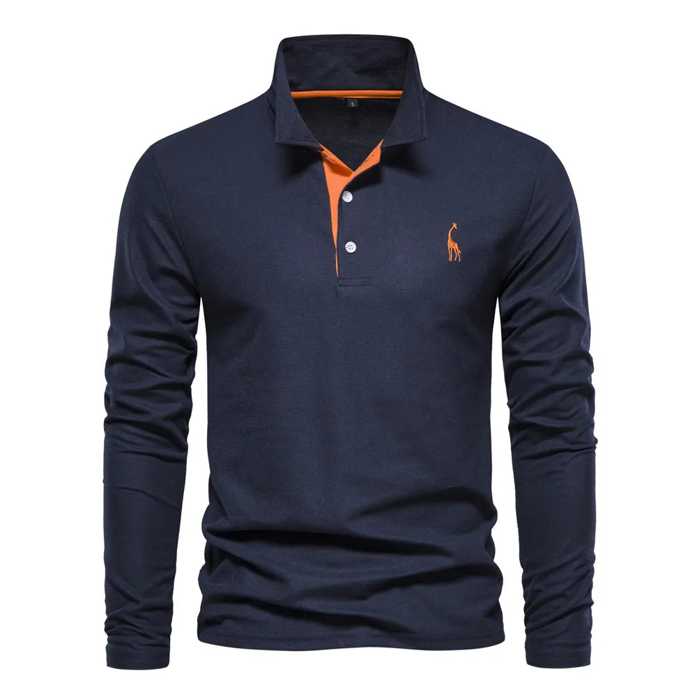 Frank | Cotton Blend Long Sleeve Polo Shirt 2