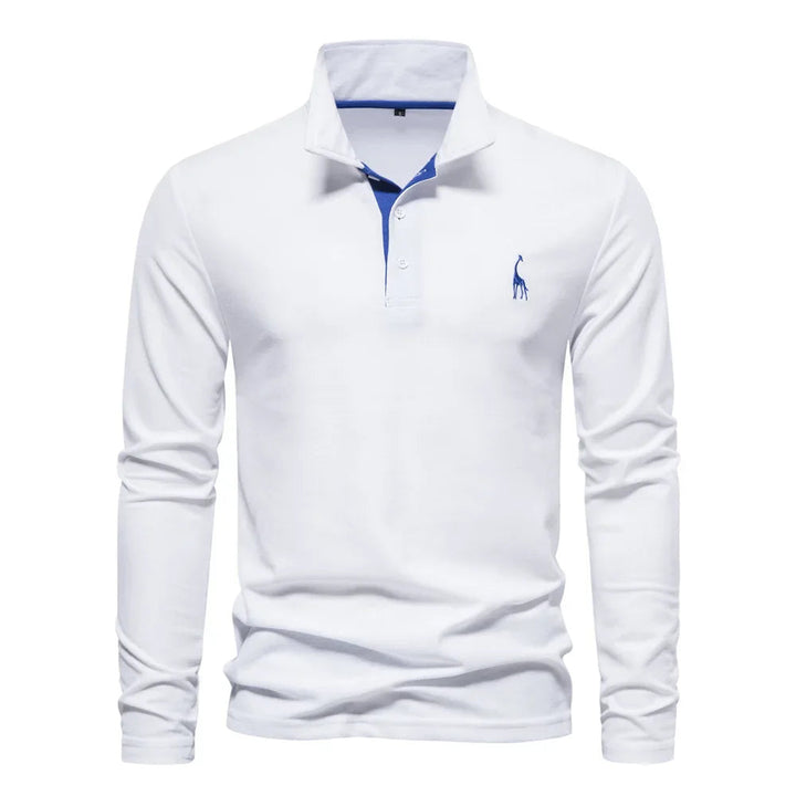 Frank | Cotton Blend Long Sleeve Polo Shirt 6