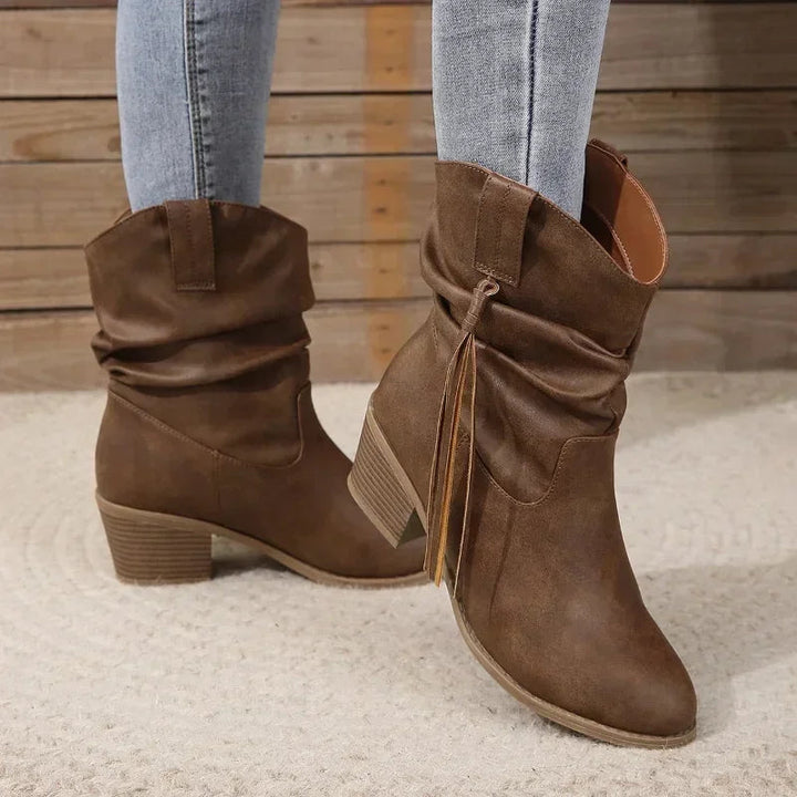Franziska | Braided Tassel Water-Resistant Western Boots 3