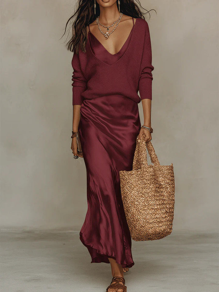 Grace | Comfortable and elegant midi dress with sweater 8