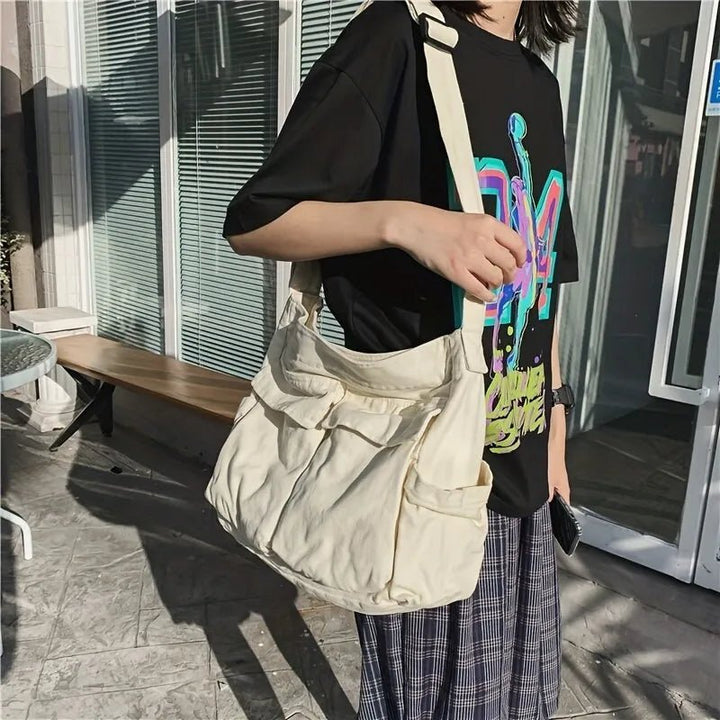 Grace | Vintage Multi-Pocket Canvas Tote Bag 3