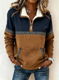 Elizabeth | Cozy And Stylish Quarter-Zip Fleece Sweater