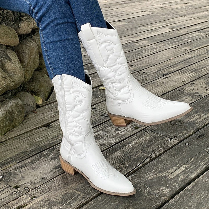 Greta | Glamorous Metallic Style Western Cowboy Boots 9