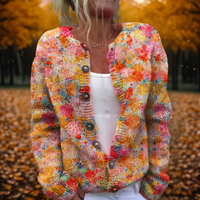Clara | Elegant and Comfortable Floral Print Knit Cardigan