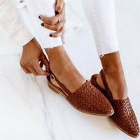 Olivia | Sophisticated And Versatile Woven Leather Slingback Sandals