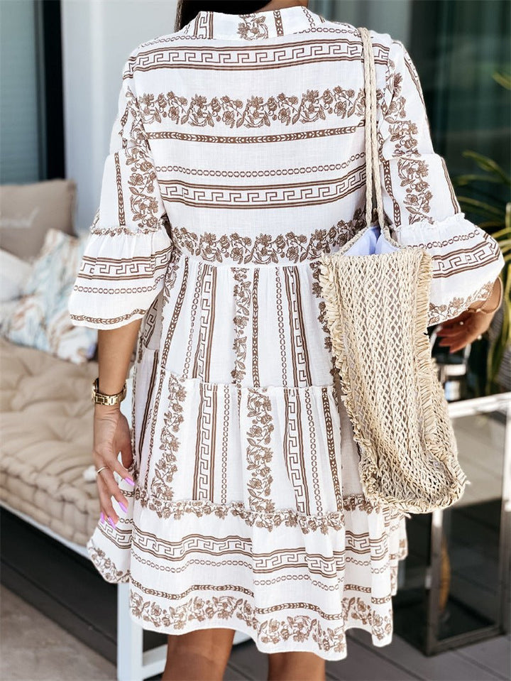Harper | Boho Printed Tiered Mini Dress 8