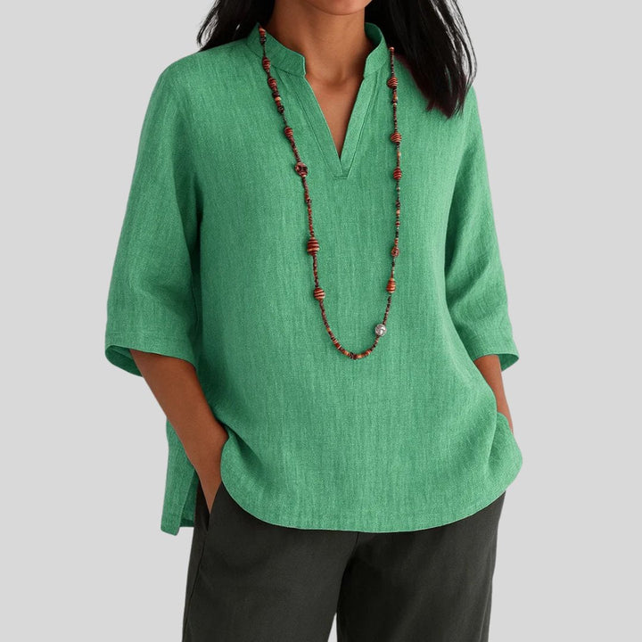 Harper | Comfortable And Warm relaxed-fit linen tunic tops 0