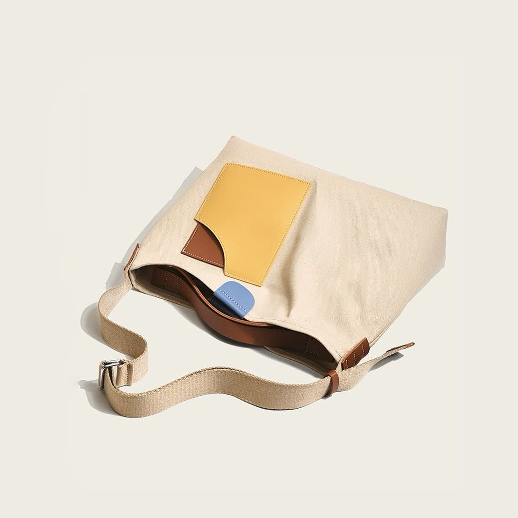 Hazel | Color Block Canvas Tote Bag 1