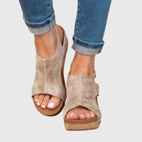 Ava | Supportive And Comfortable Orthopedic Cork Wedge Sandals