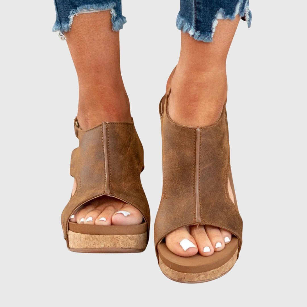 Hazel | Orthopedic Cork Wedge Comfort Sandals 9