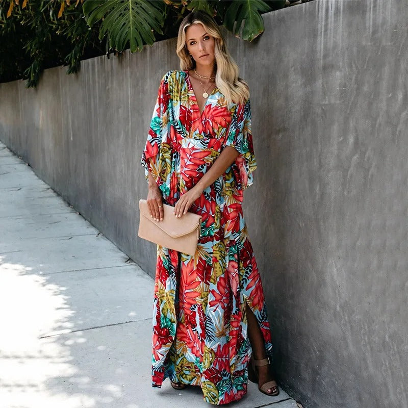 Iris | Classic Kimono Maxi Wedding Guest Dress 0