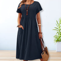Aria | Lässiges Sommerkleid aus Leinen-Baumwoll-Mischung mit Relaxed Fit