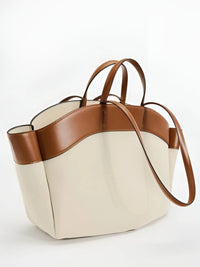 Alice | Timeless And Versatile Leather-Trimmed Tote Bag
