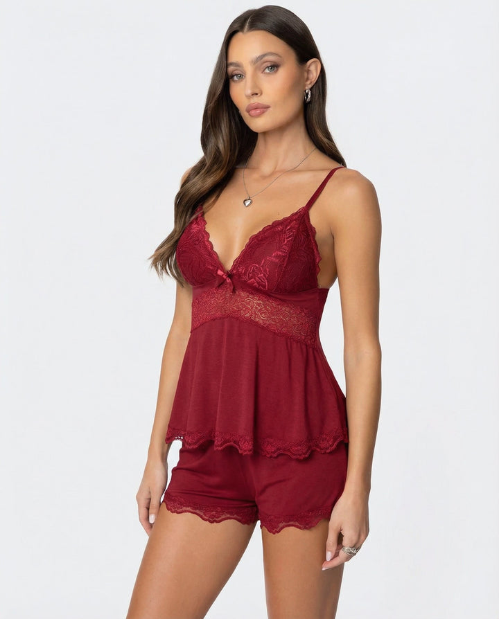 Isabella | Luxurious Lace Camisole and Shorts Set 8