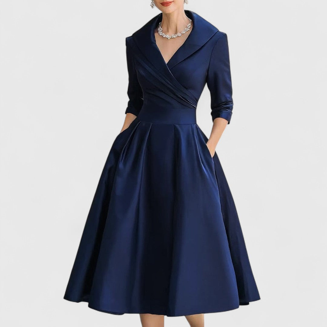 Isabella | Stylish And Comfortable Wrap Bodice Midi Dress 0