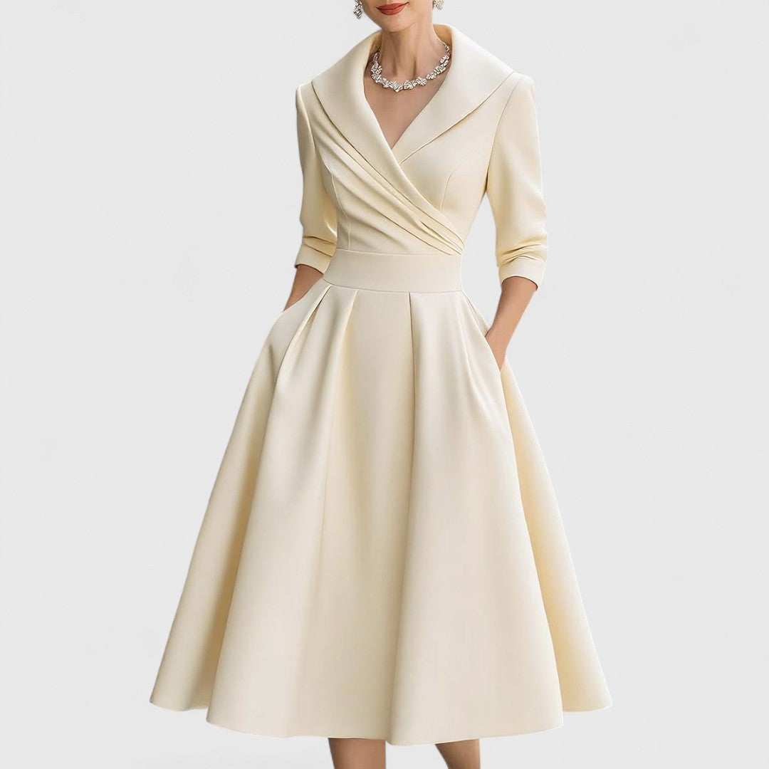 Isabella | Stylish And Comfortable Wrap Bodice Midi Dress 4